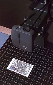 QuickTake mounted on Kaiser copy stand