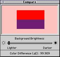 Colour Comparator aids the visual and colorimetric comparison of pairs of colours against each other, in a background of any brightness or hue.