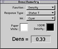 Densitometer makes standard full-function densitometric readings of films, proof and press sheets.